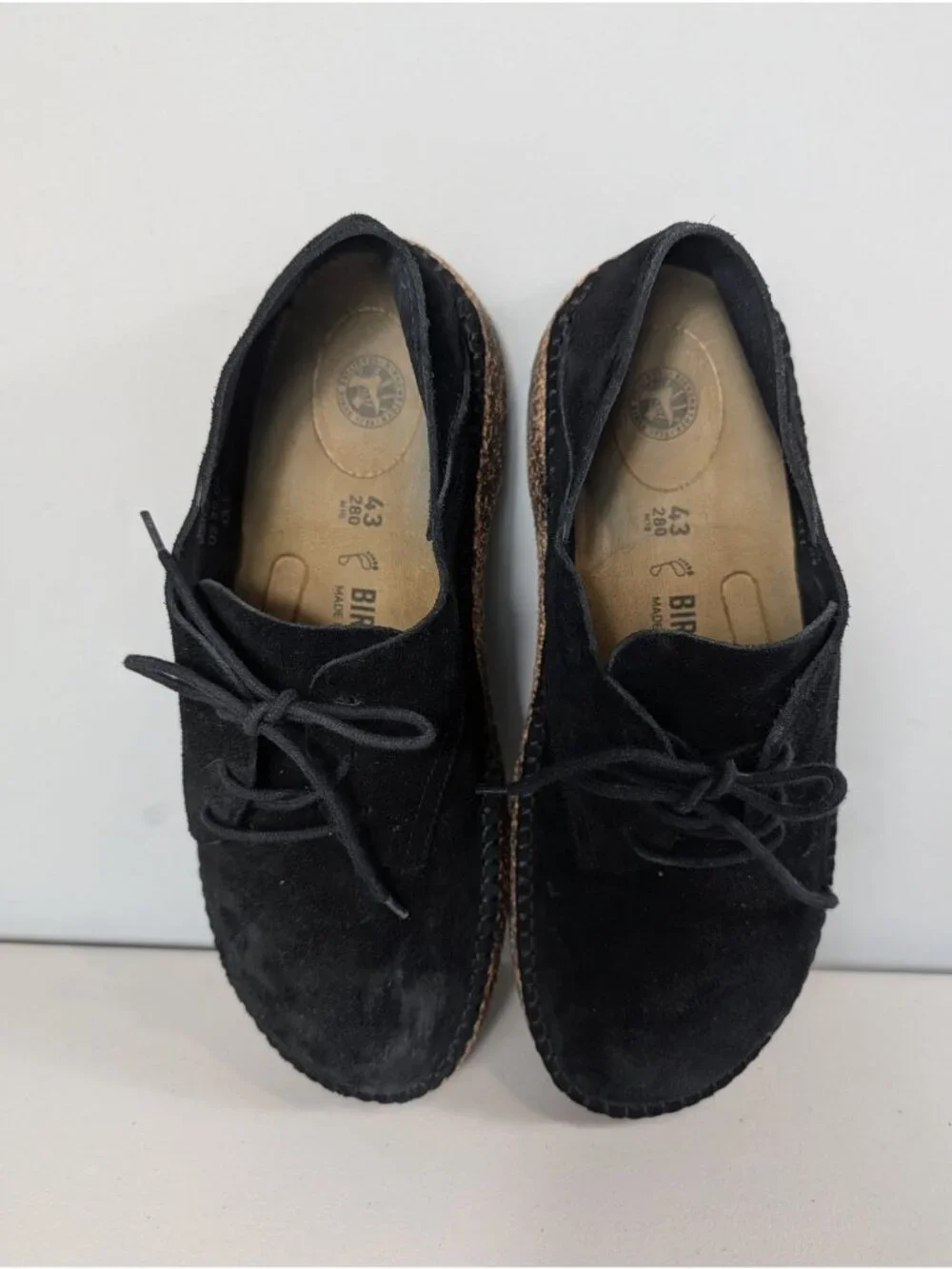 Birkenstock black suede Gary lace up oxford's shoes men's size 10